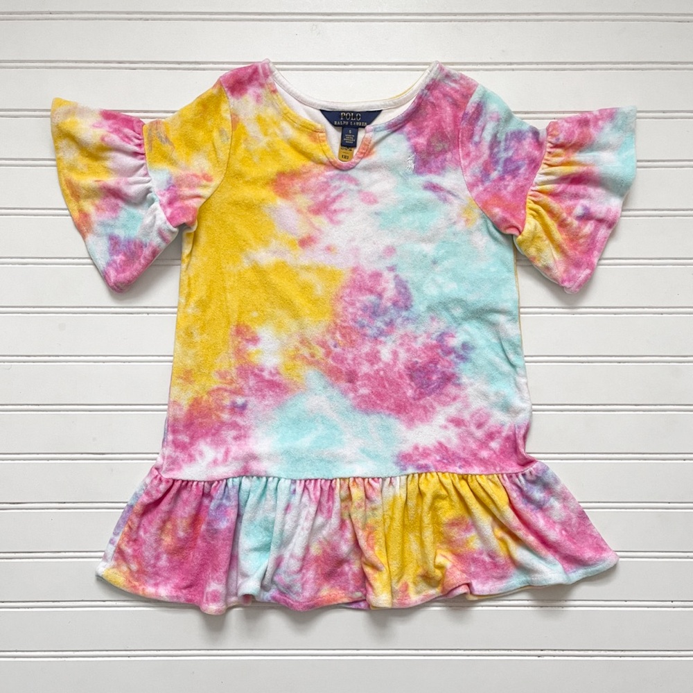 POLO RALPH LAUREN NWOT Girls Tie Dye French Terrycloth Coverup